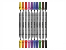 10x 10 Zweispitz-Fasermaler Filzstifte Malstifte m zwei Spitzen dick/dünn