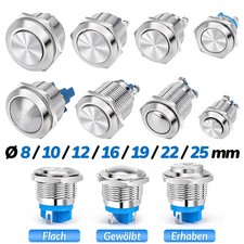 Drucktaster Schalter Button Hupe Switch 3V-220V Ø 8mm 12mm 16mm 19mm - 25mm IP65