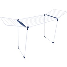 Wäscheständer 20m extra hoch & Dicke Leinen weiß/blau - Wäschetrockner