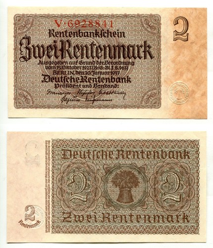 Rentenmark 1937 serie - rentenmark, 30.1.1937