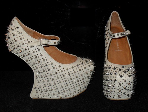 Nieten plateau pumps - plateau, leder