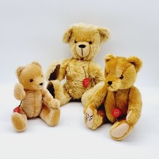 Hermann Teddy Original Konvolut 4 mit drei Teddybären 45 / 32 / 27 cm Mohair