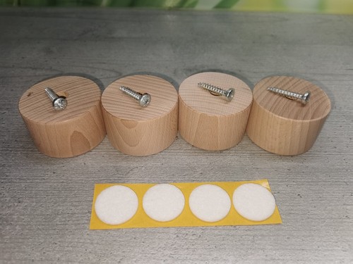 4er set buche rund natur - natur, 5cm