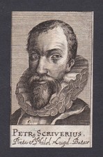 17. Jh. Petrus Scriverius / historian Historiker Leiden Portrait Kupferstich