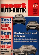 Zeitschrift MOT Auto Journal #12 1969 14.6.69 Audi 100 Peugeot 504 Ford Capri