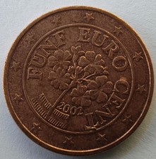5 Euro Cent Österreich 2002 – Sehr seltene Münze Unikat für Sammler Rare Coin!