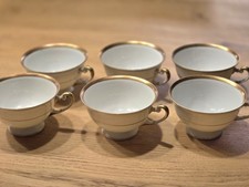 6 Kaffeetassen Porzellan mit Gold von Hutschenreuther Hohenberg