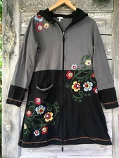 ❤️ Zauberhafter DEERBERG Mantel Sweat Taschen Kapuze Baumwolle M L 38 40 42 +