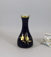 Royal Porzellan Bavaria KPM Handarbeit Echt Cobalt - Minivase 10 cm. Blumen Gold