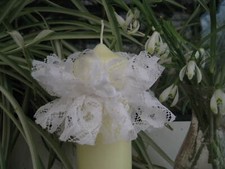 Kerzenschmuck Tropfschutz  Kommunion Taufe weiß   (D3,5-5cm)