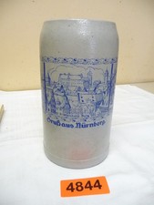 4844.    Alter Steingut Bierkrug  Gruß aus Nürnberg  Bierkrug   1 L