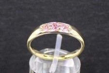 Turmalin-Goldring aus 375er Gelbgold, 9 Karat, pinke Turmaline