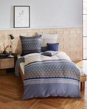 Kaeppel Fein Biber Bettwäsche Valencia blau 2 tlg RV 135 x 200 80 x 80 cm