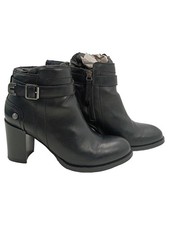 Tommy Hilfiger Damen Stiefeletten Schwarz Leder Absatz (EU 38)