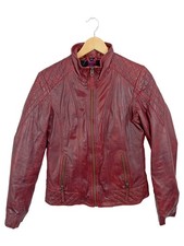 Mustang Damen Lederjacke Rot Gr. 36/S Casual Biker Stil