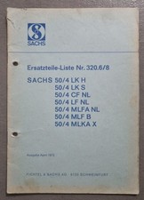 Ersatzteilliste Sachs 50/4 Motor Hercules DKW Rixe Teilekatalog 