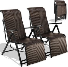 2x Rattan Liegestuhl