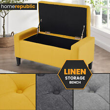 Leinen Polster Ottomane große Aufbewahrungsbox vielseitig Bank Bettwäsche Truhe