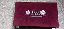Rote Velours-Münzkassette „1000 Jahre Russland“ 24 Fächer + Fach für Zertifikate