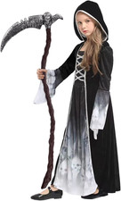 Mädchen Halloween Sensenmann