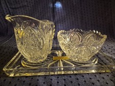 NACHTMANN Bleikristall Zucker -Sahne Set  mit Tablett Dekor FLORENZ