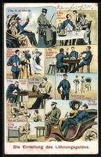 Ansichtskarte 10 Tage im Leben eines deutschen Soldaten, Bildergeschichte 1913 