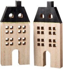 2er Set Dekohaus Holz |