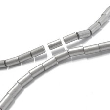 Hämatitperlen Walzen 4 mm grau matt ca. 100 Perlen Spacer nenad-design AN709