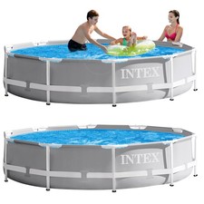 INTEX Prism Frame Swimming Pool auch mit Pumpe Schwimmbecken Stahlrohrbecken