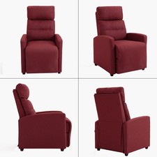 Loungesessel Fernsehsessel Liegestuhl mit Fußstütze Stuhl Wohnzimmersofa Rot