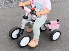 Rosa grau Puky Laufrad mit Glocke und Korb