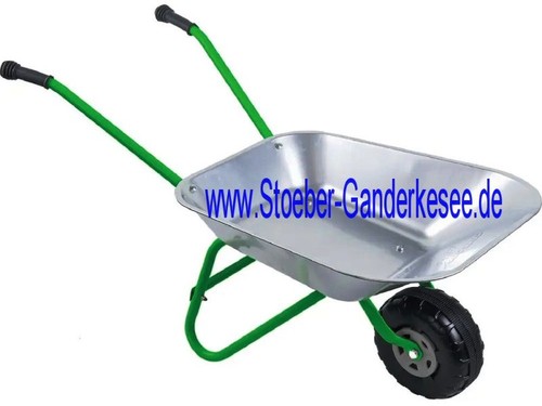 Schubkarre metall silber grün - metall, silber-grün