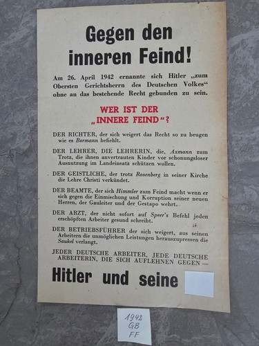 Britisches flugblatt gegen - , "gegen
