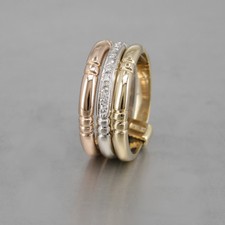 Ring 750/18k Gelbgold Weißgold Rosegold mit Brillanten ca. 0,18 ct