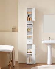 B-waren Badezimmer Hochschrank mit 5 Fächern Badschrank Badregal BZR34-W-bwaren