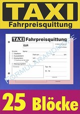 25x TAXI-Quittung 2x50 Blatt