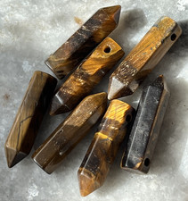 5 Tigerauge Obelisk Anhänger