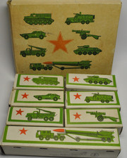 SET Sowjetisches Spielzeug Diecast Auto LKW Militär Ausrüstung Metall UDSSR OvP