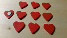 Herz  aus Holz in rot 10 Stück