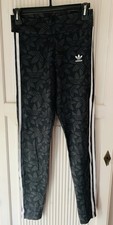 Adidas Mädchen Graphik Leggings Sporthose Grau Schwarz Größe  13-14 Jahre 164