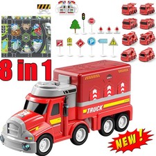 Fahrzeug Kinder Feuerwehrauto 3 4 5 6 Jahre alte Jungen mit 8-Miniautos DHL