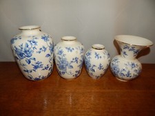 Villeroy & Boch "Monika" 4 Vasen mit Goldrand 14 bis 20 cm Höhe für Sammler