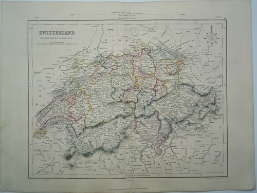 Antike landkarte der - antike, schweiz