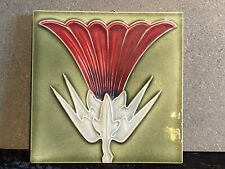 #38 antike Jugendstil Fliese Motiv Blüte Floral Wandfliese Art Nouveau um 1890 