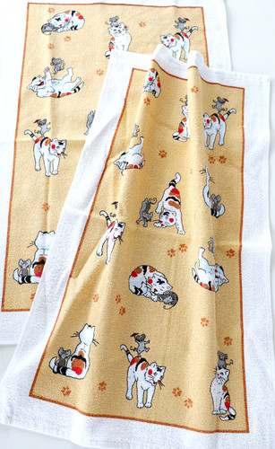 Handtücher katze maus - 2x,