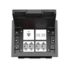 Bodentank Kunststoff 4x CH-Steckdose + USB-A/C + 2x LAN IP20