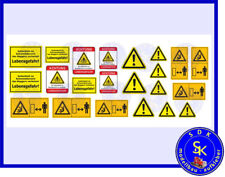 Bagger Warnschilder Warnzeichen Baumaschine Aufkleber Decals - 1:16 - 1:14