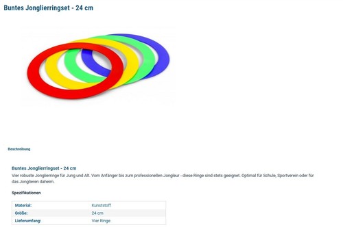 Buntes 4er jonglierringset - 4er,