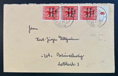 Sbz sachsen dresden - dresden, brief