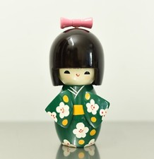 Geisha Holzfigur Japan Kokeshi Puppe beweglich Kimono Kawai Glücksbringer 11cm